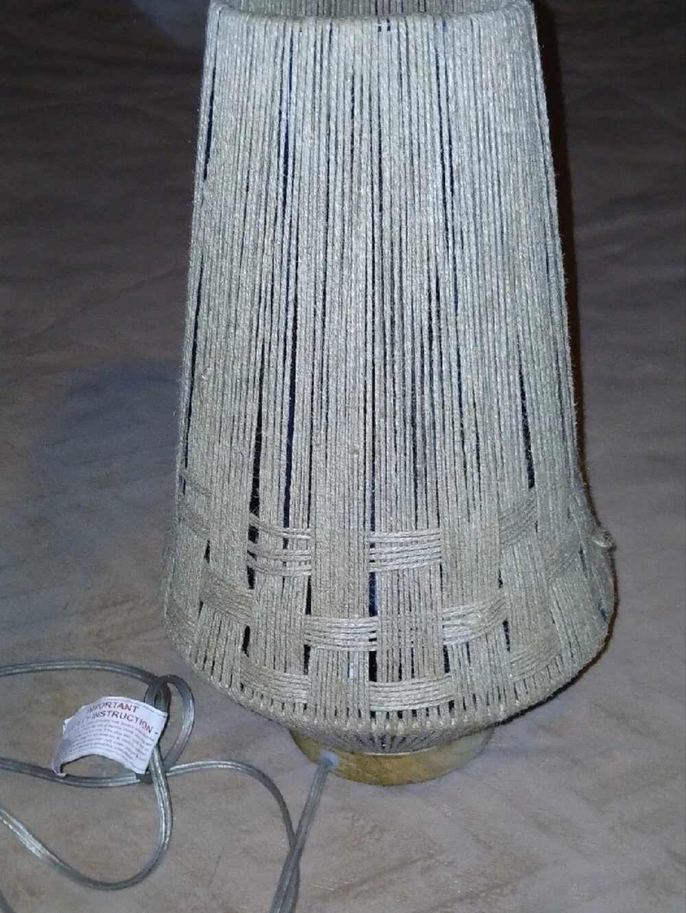 Neutral Hemp Thread-Wrapped Table Lamp